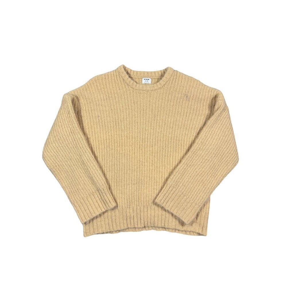 Cotton On Wool Blend Crew Neck Cable Knit Sweater Size Medium